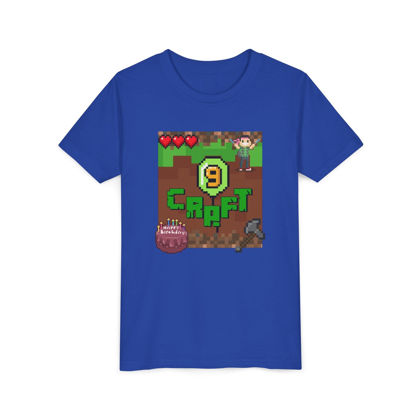 Minecraft-Style '9 Craft' Kids Tee — Birthday Gamer Shirt