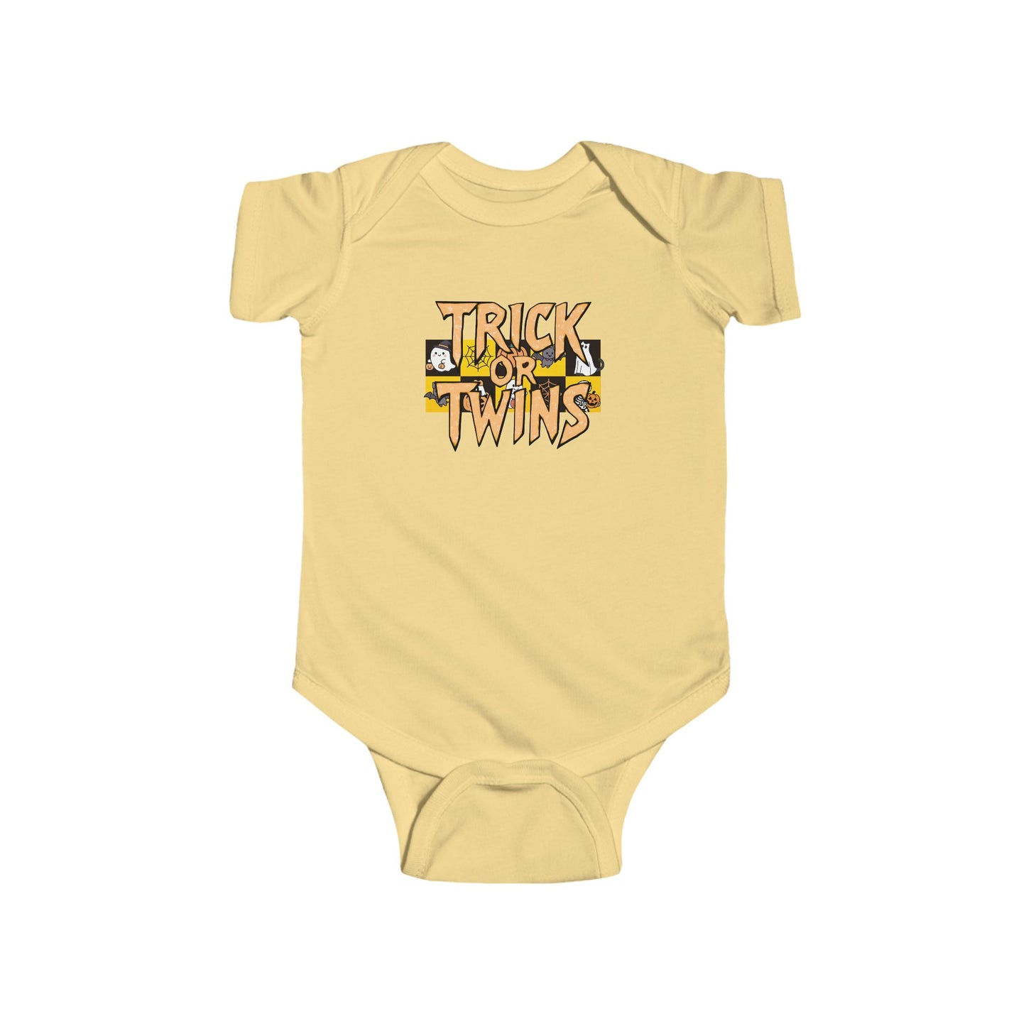 Twin Baby Bodysuit - "Trick or Twins" Halloween Baby Onesie (newborn to 2 years)