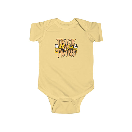 Twin Baby Bodysuit - "Trick or Twins" Halloween Baby Onesie (newborn to 2 years)