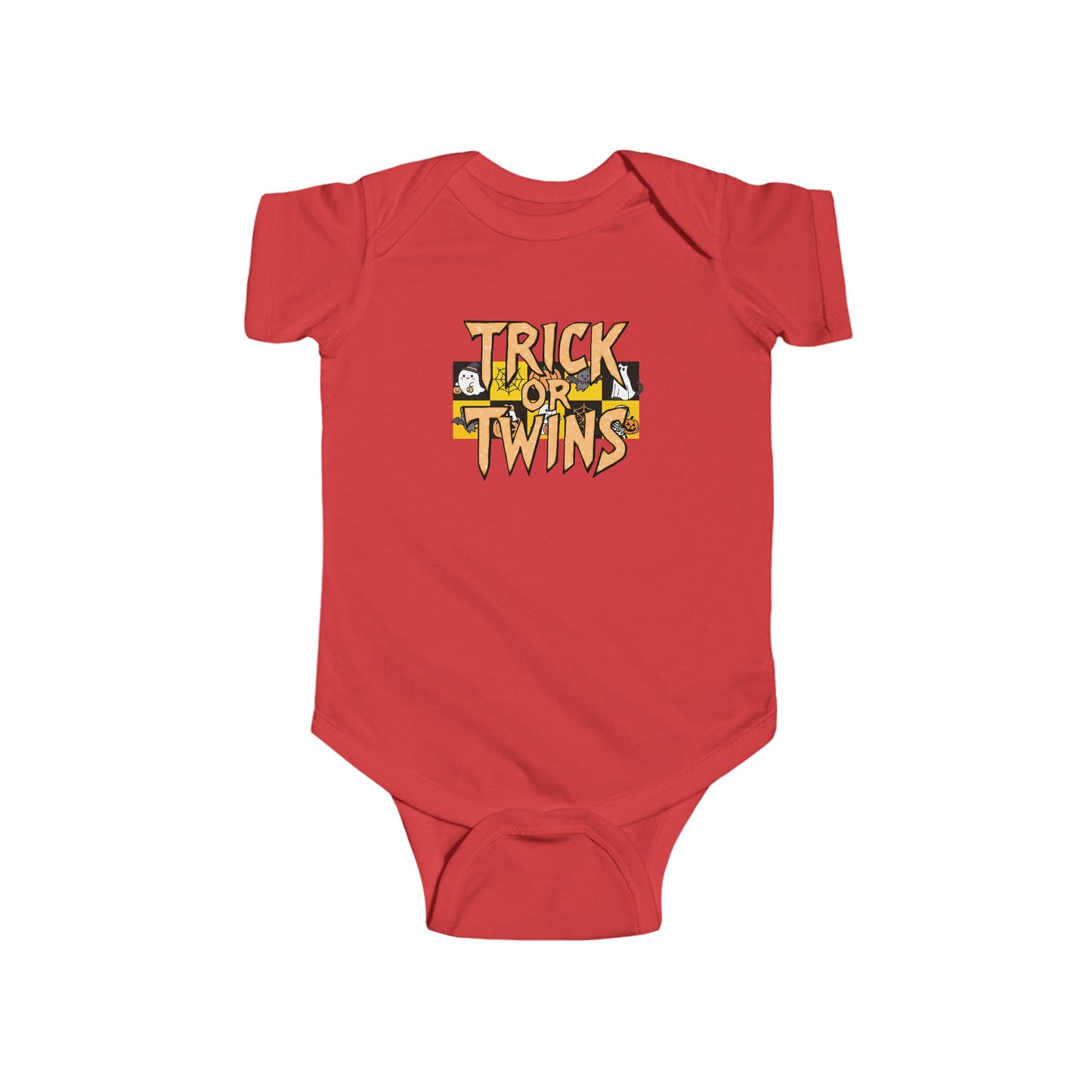 Twin Baby Bodysuit - "Trick or Twins" Halloween Baby Onesie (newborn to 2 years)