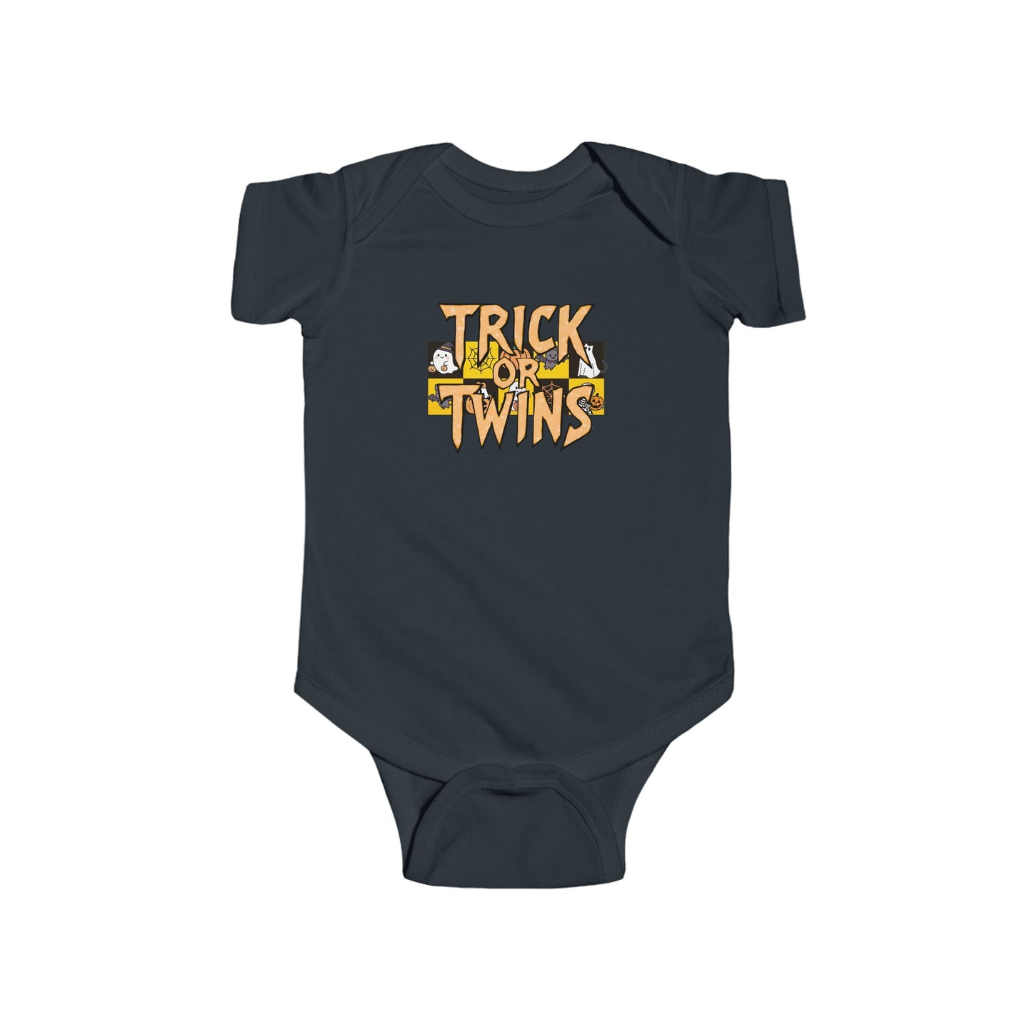 Twin Baby Bodysuit - "Trick or Twins" Halloween Baby Onesie (newborn to 2 years)