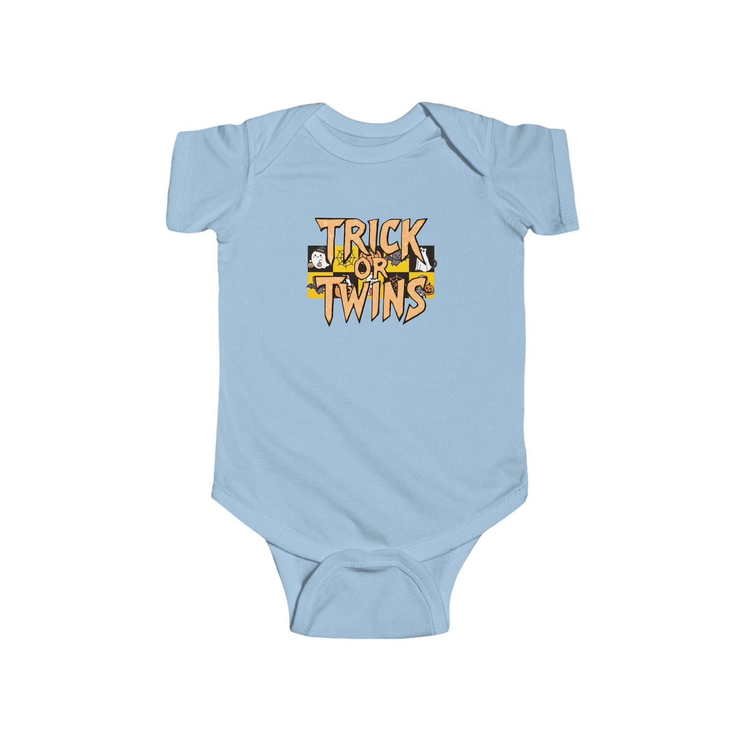 Twin Baby Bodysuit - "Trick or Twins" Halloween Baby Onesie (newborn to 2 years)