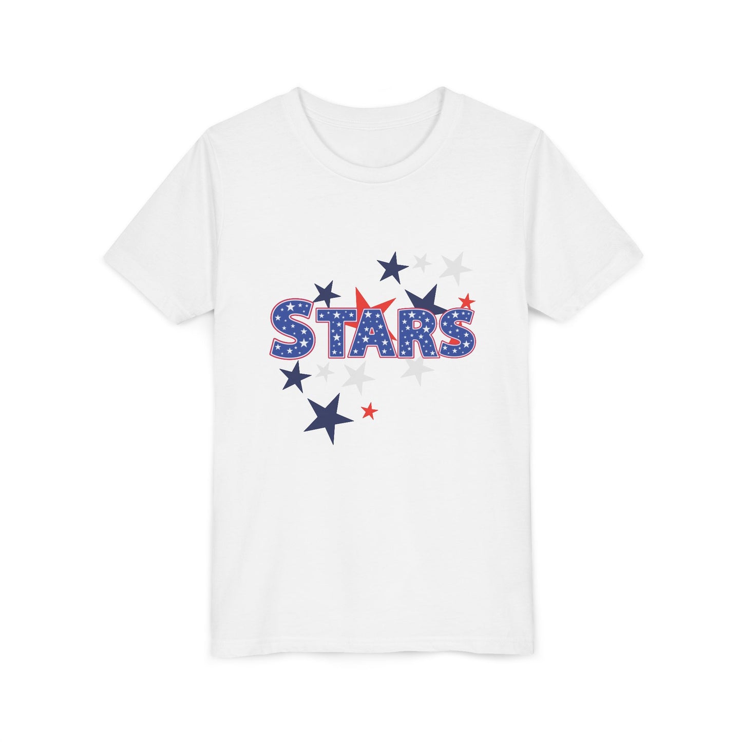 4th July -Youth Stars Tee - Patriotic Red White Blue Kids Shirt