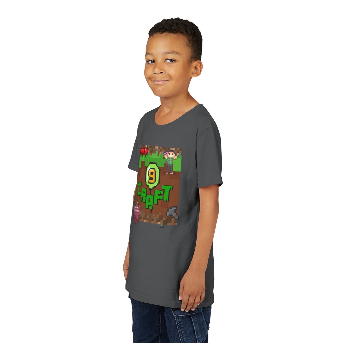 Minecraft-Style '9 Craft' Kids Tee — Birthday Gamer Shirt