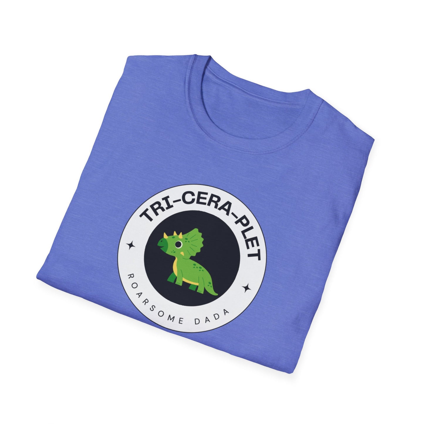 'Tri-Cera-Plet- Roarsome Dada"-Dinosaur Theme- Family Matching Set for Triplets and their Parents