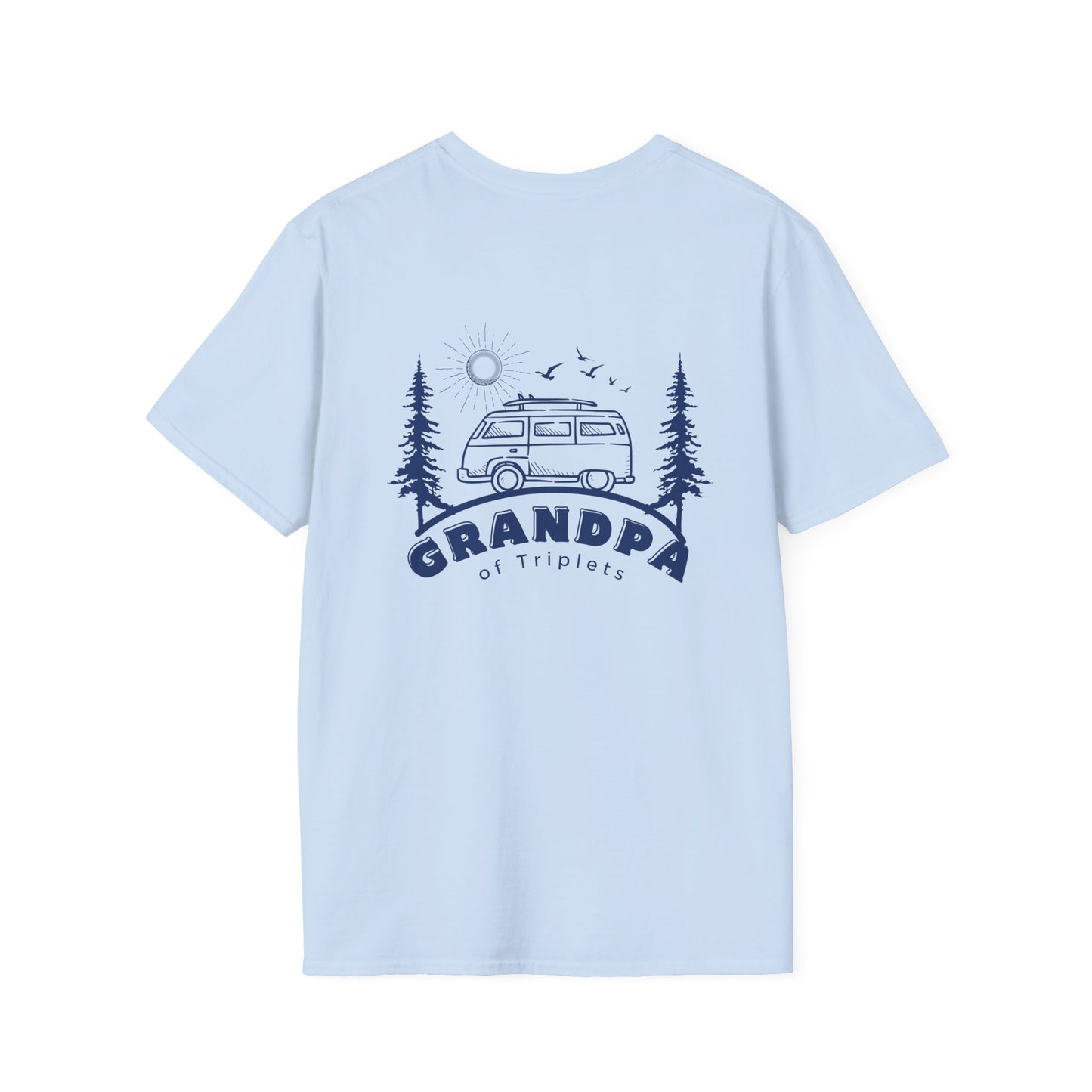Grandpa of Triplets- Camper Graphic T-Shirt — front and Back Designs