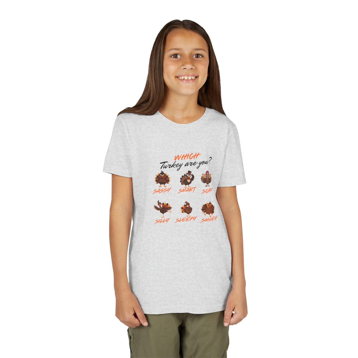 Which Turkey are you? Youth Thanksgiving Short Sleeve Shirt