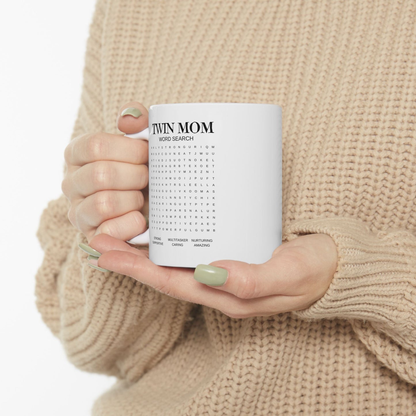 Twin Moms Word search Ceramic Mug