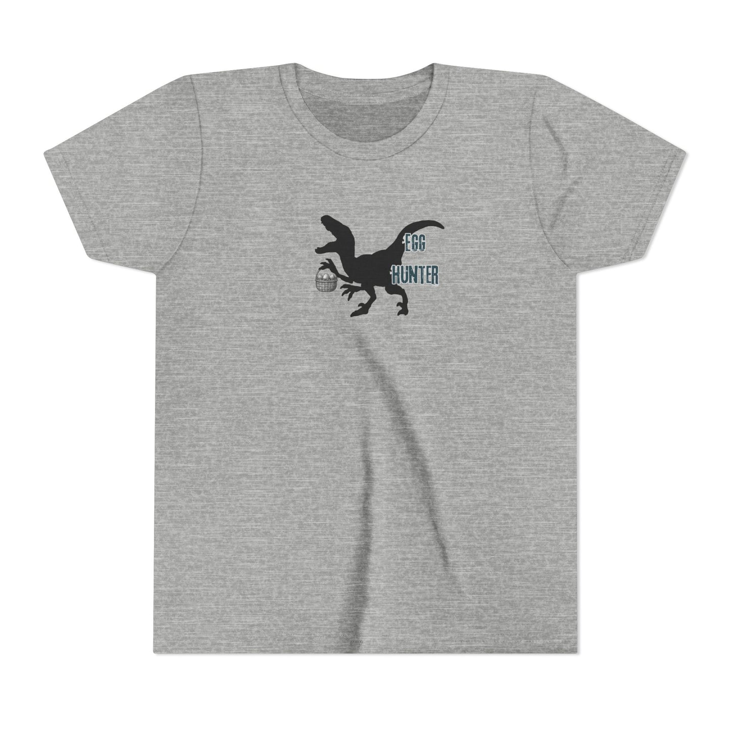 Kids T‑Shirt – 'Egg Hunter' Raptor Dinosaur Easter Tee