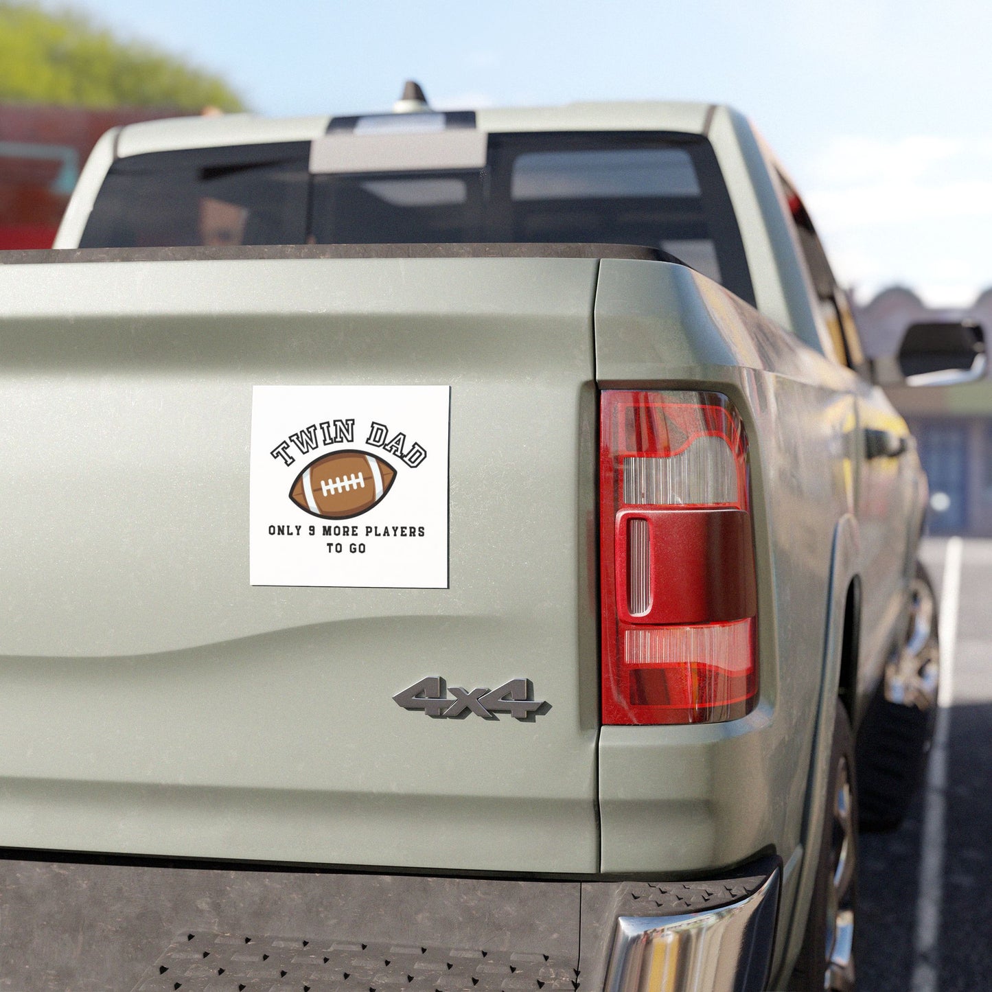 Car Magnet — "Twin Dad: Only 9 More Players to Go" Football Dad Magnet