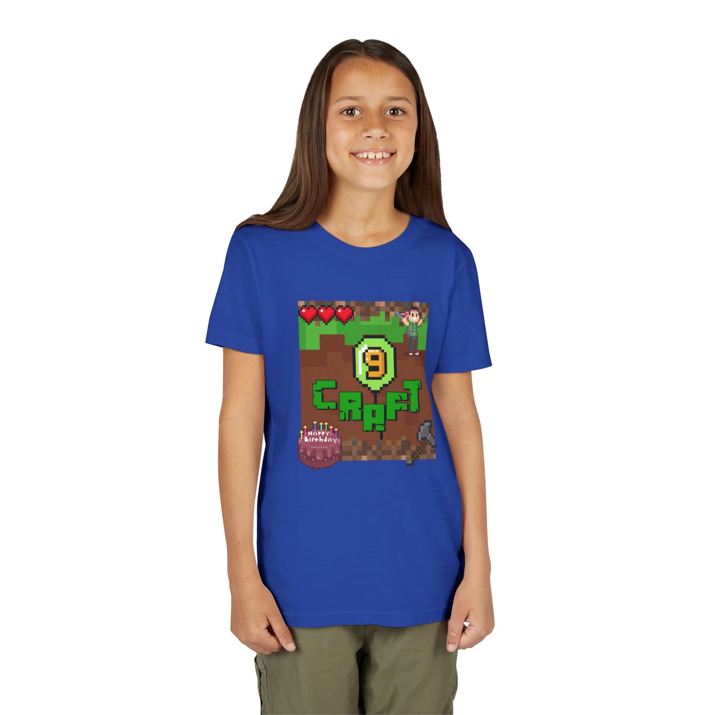 Minecraft-Style '9 Craft' Kids Tee — Birthday Gamer Shirt