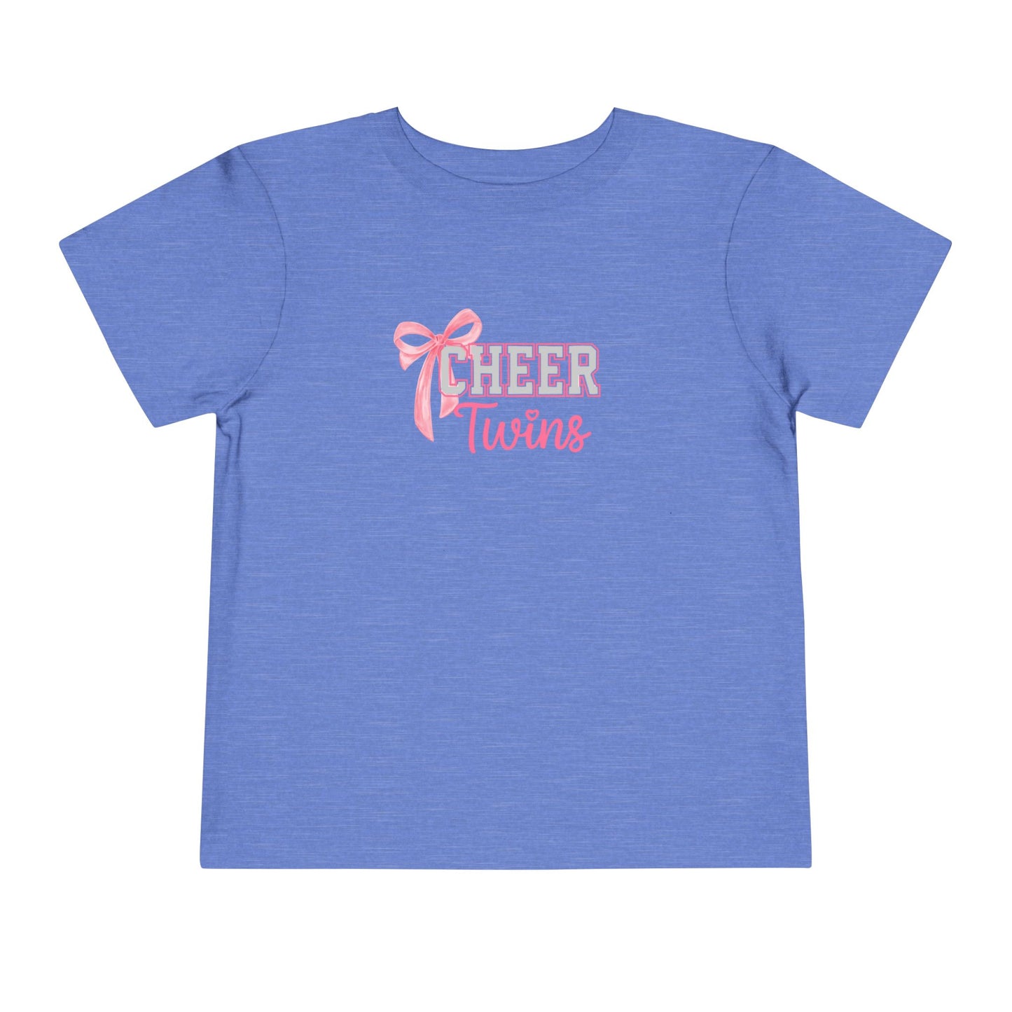 Toddler Tee - "Cheer Twins" Pink Bow Graphic