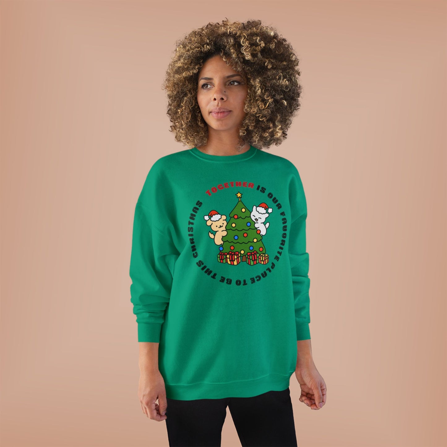 Matching Family Christmas Sweatshirt — "Together is Our Favorite Place to Be" Unisex Holiday Pullover