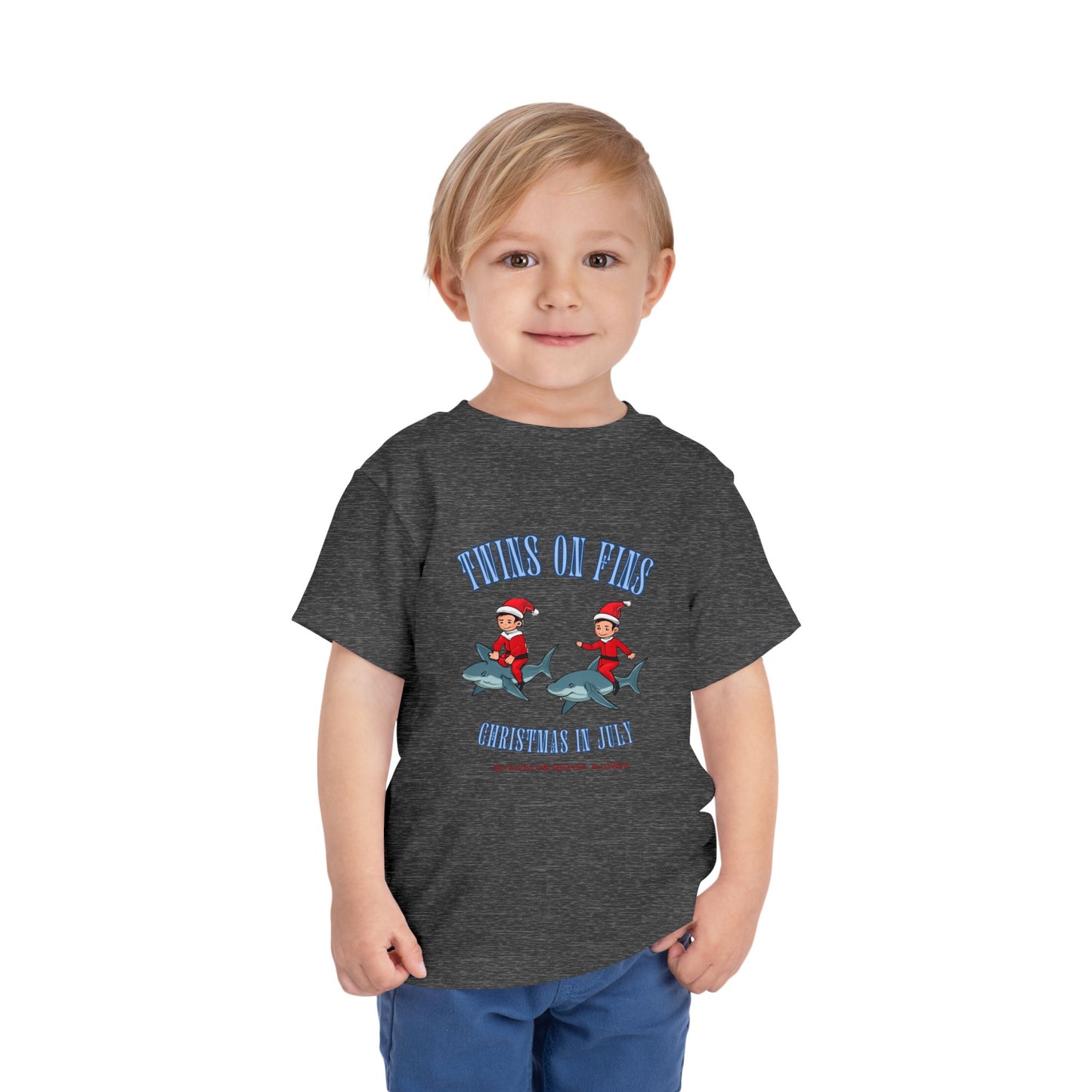 Twins on Fins- Christmas in July- Elf on The Shelf - Shark Parody Shirt