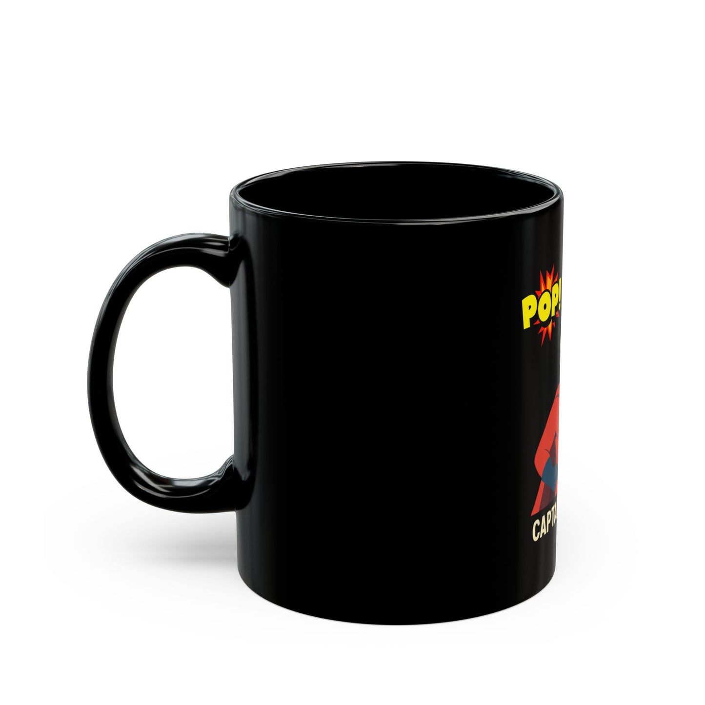 Captain Grandpa Black Mug – "Pop! Pop!" Superhero Grandpa Coffee Cup (11oz/15oz)
