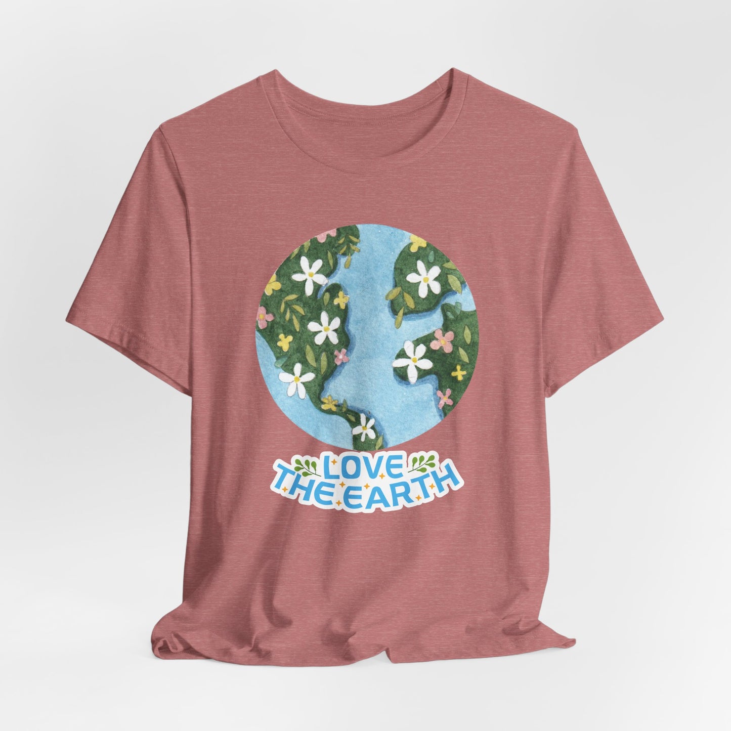 Love The Earth Floral Globe Tee — Eco-Friendly Earth Day T-Shirt