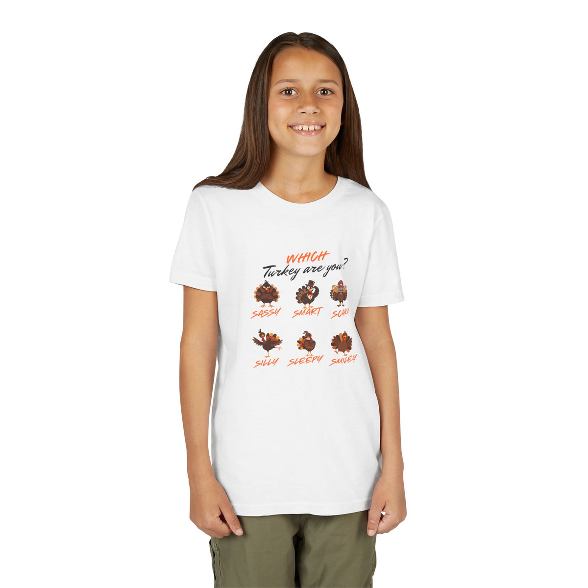 Which Turkey are you? Youth Thanksgiving Short Sleeve Shirt