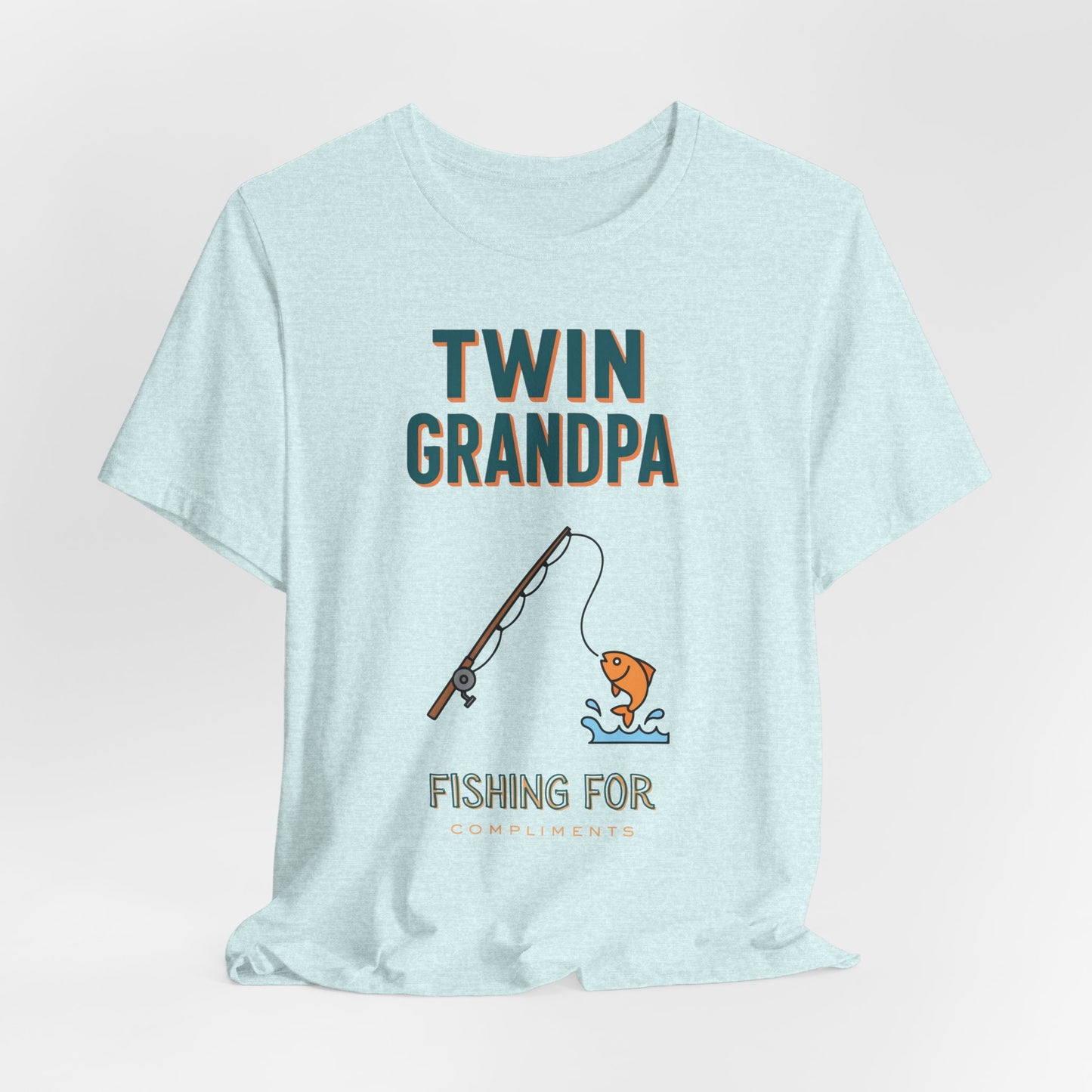 Twin Grandpa Fishing Tee — "Fishing For compliments" Grandfather Gift