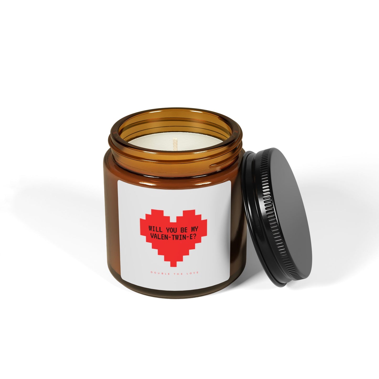 Romantic Candle - "Will You Be My Valen-twin-e?" - Perfect for Valentine's Day