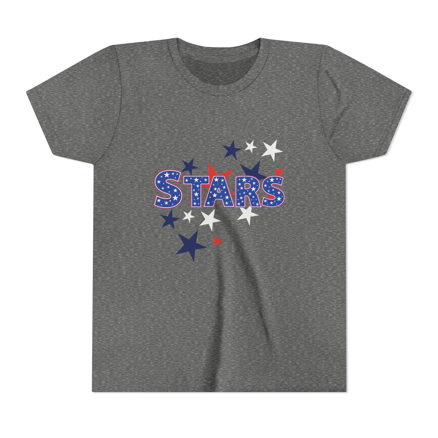 4th July -Youth Stars Tee - Patriotic Red White Blue Kids Shirt