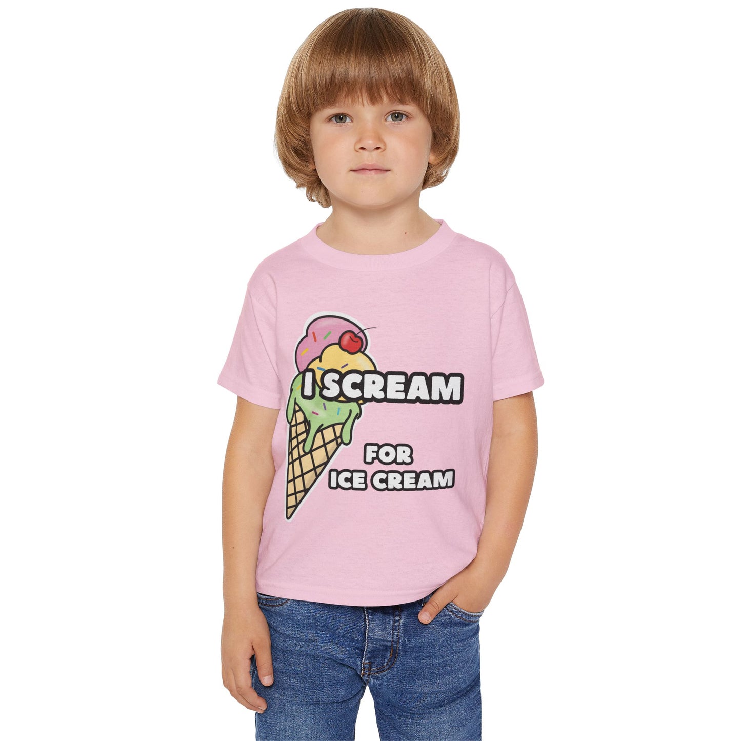 Cute Toddler T-Shirt - I Scream for Ice Cream, Summer Tee for Kids, Birthday Gift, Fun Humorous Shirt, Toddler Apparel