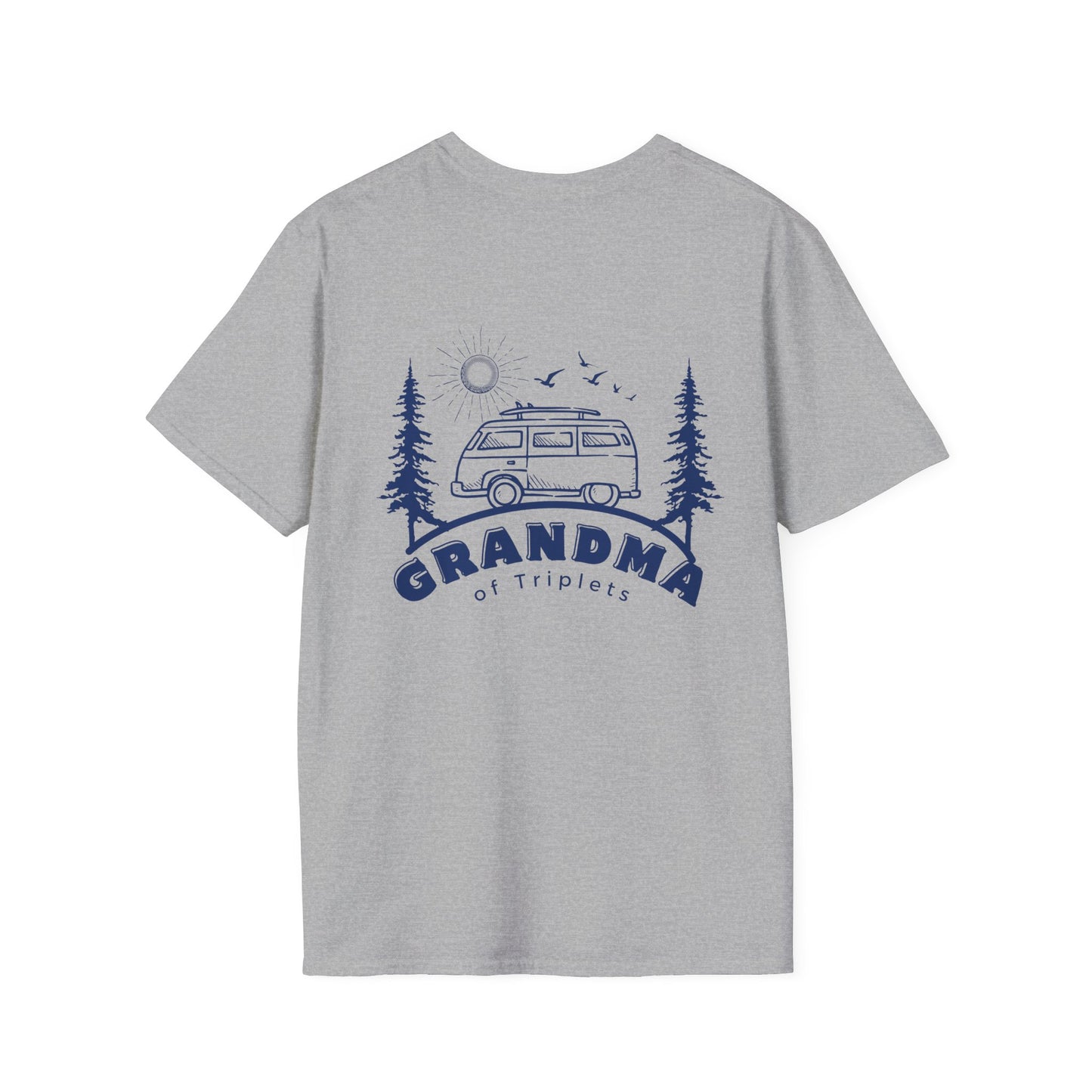 Grandma of Triplets - Camper Van Graphic-Front and Back Design