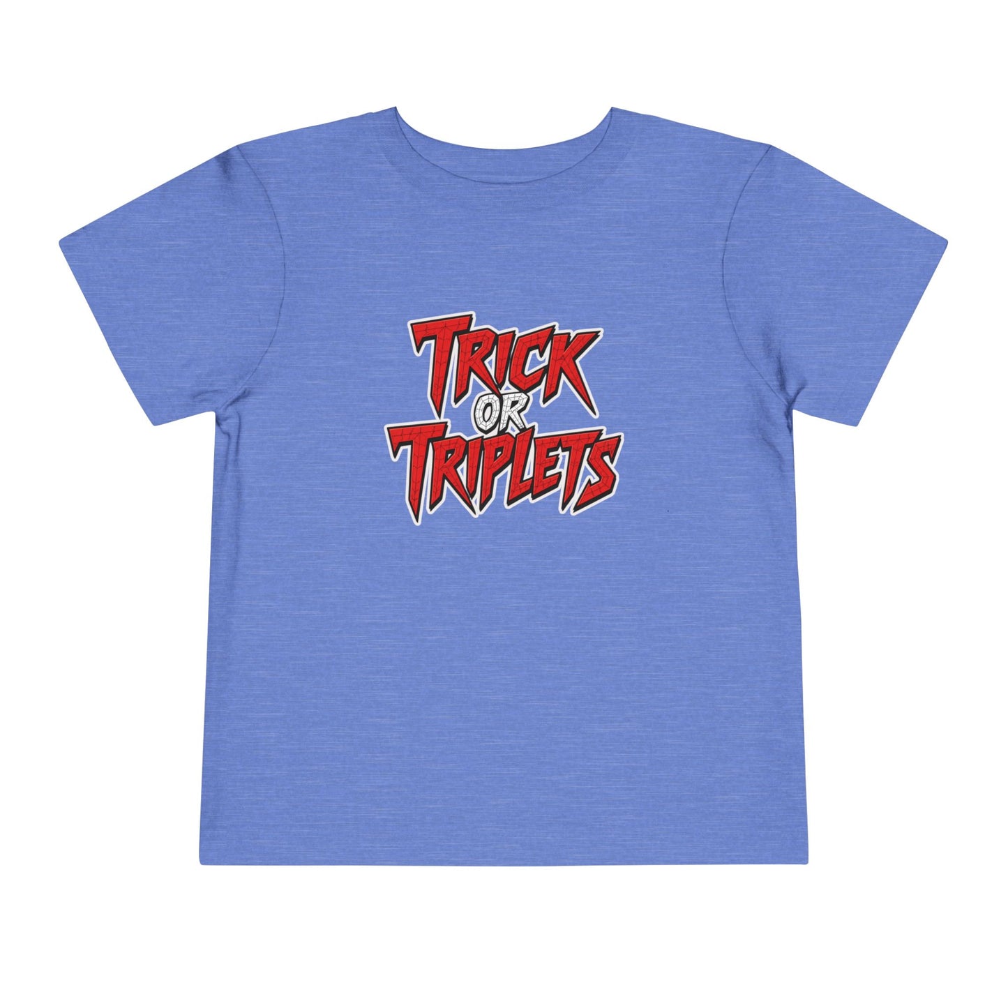 Triplet Toddler - Spiderman Shirt — "Trick or Triplets" Halloween Graphic (2 to 5 years old)