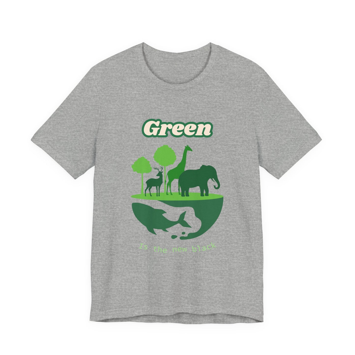 Green Mens Wildlife Conservation T-Shirt — "Green is the New Black" Eco Tee