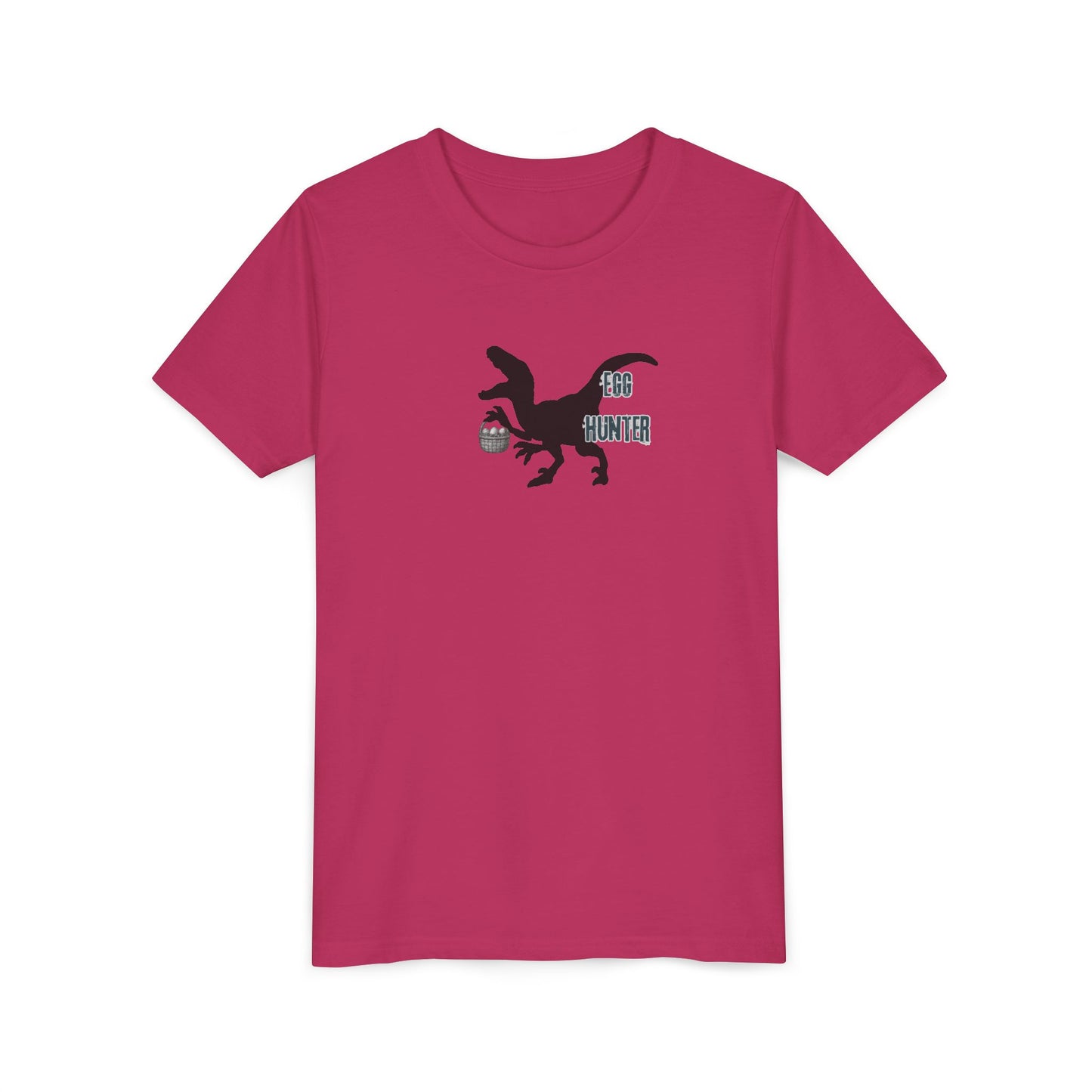 Kids T‑Shirt – 'Egg Hunter' Raptor Dinosaur Easter Tee