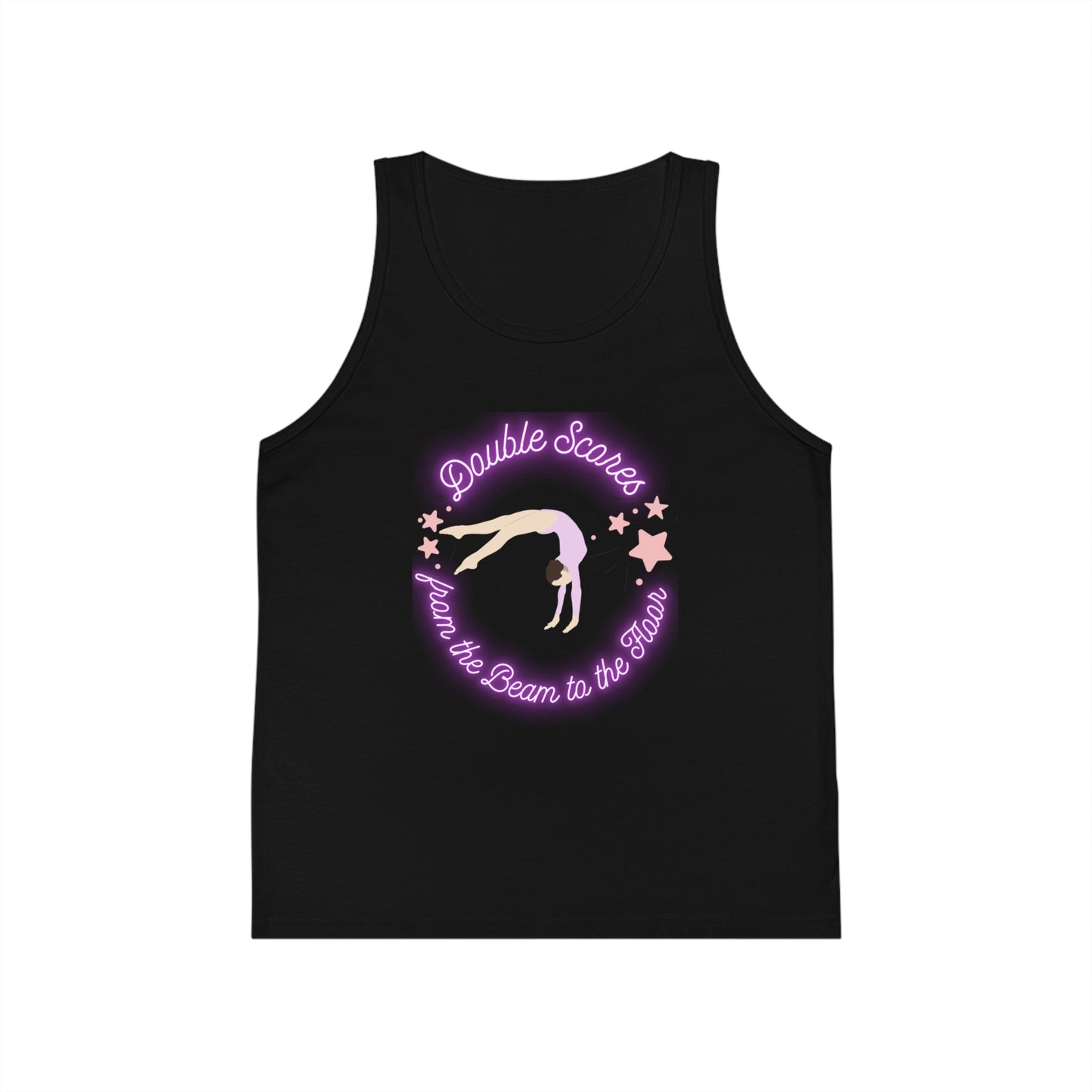 Gymnastics Kids Tank Top — "Double Scores from the beam to the floor"