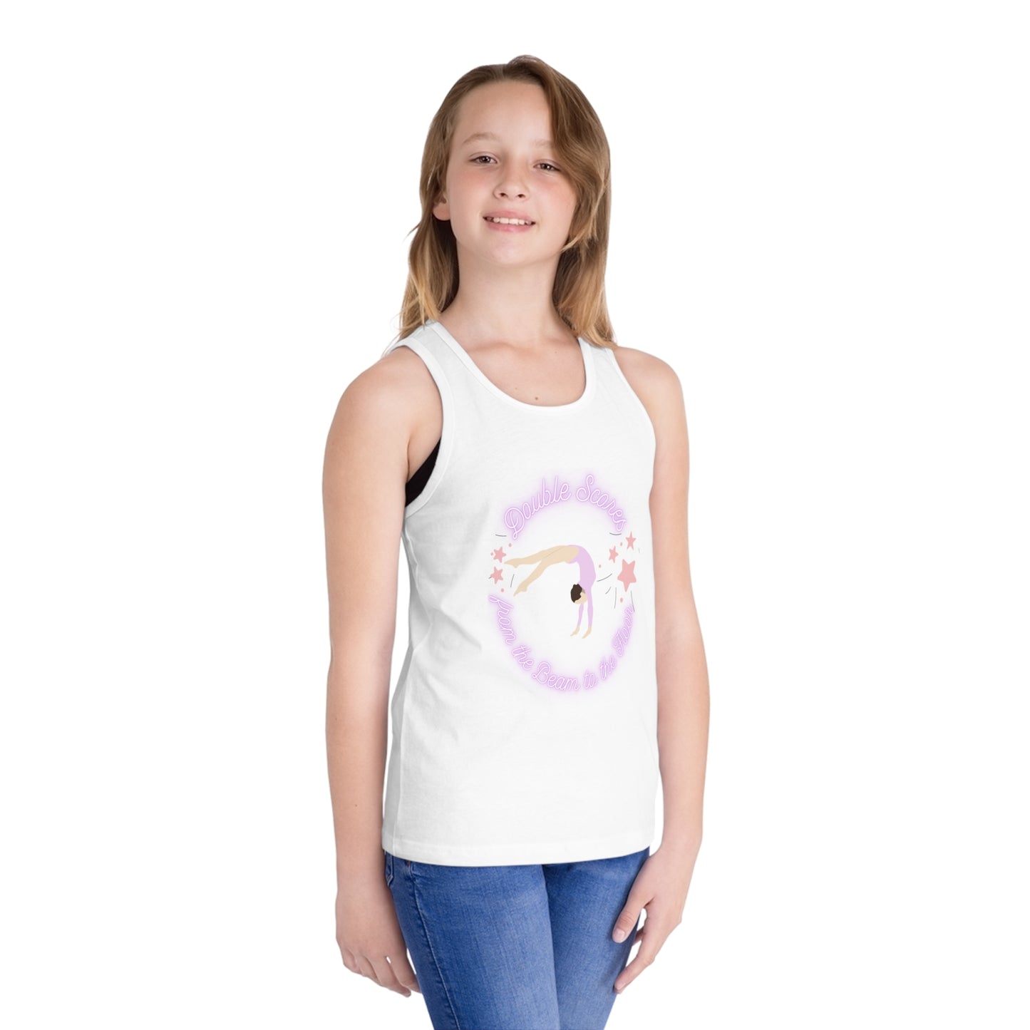 Gymnastics Kids Tank Top — "Double Scores from the beam to the floor"