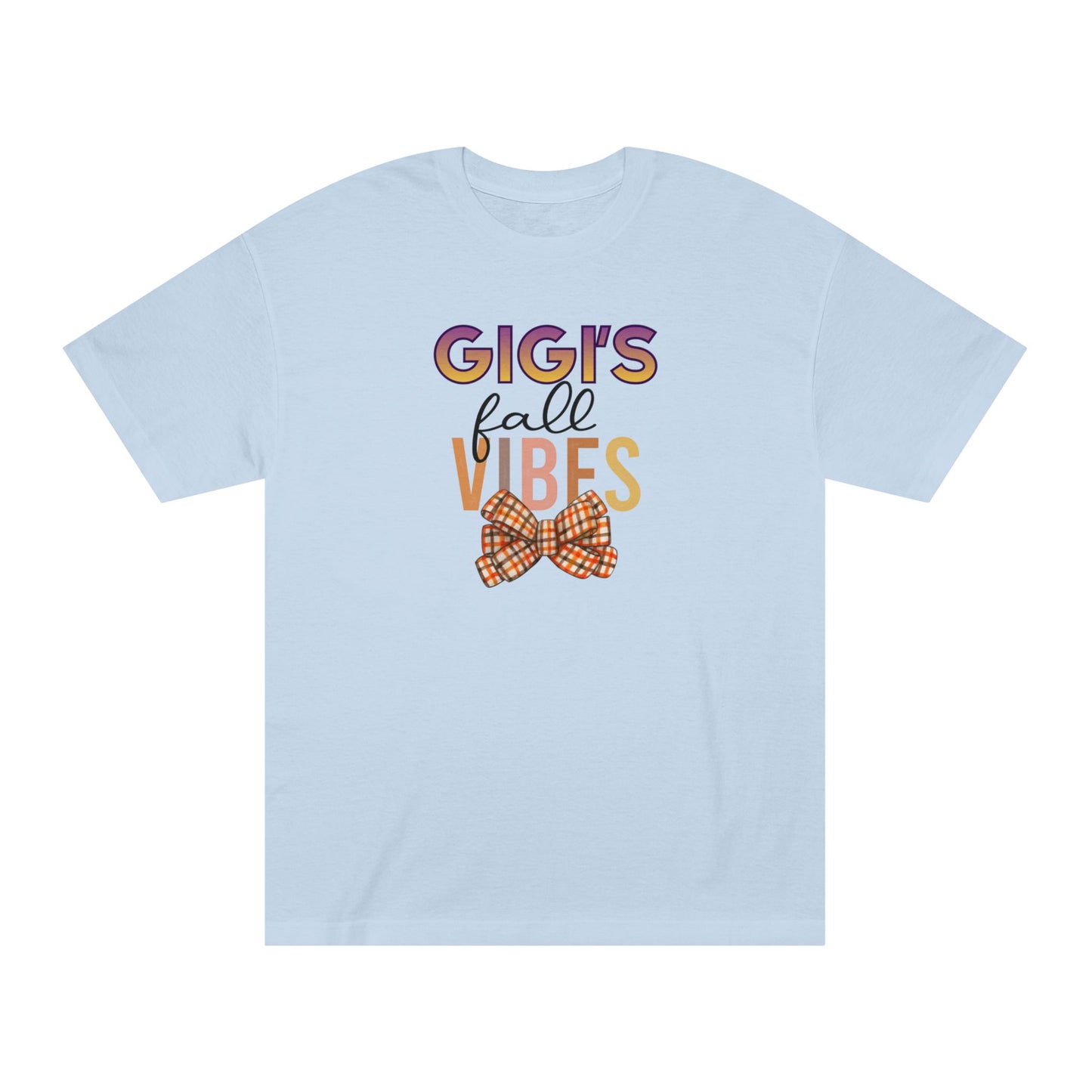 Gigi's Fall Vibes Tee — Plaid Bow Grandma Autumn Shirt