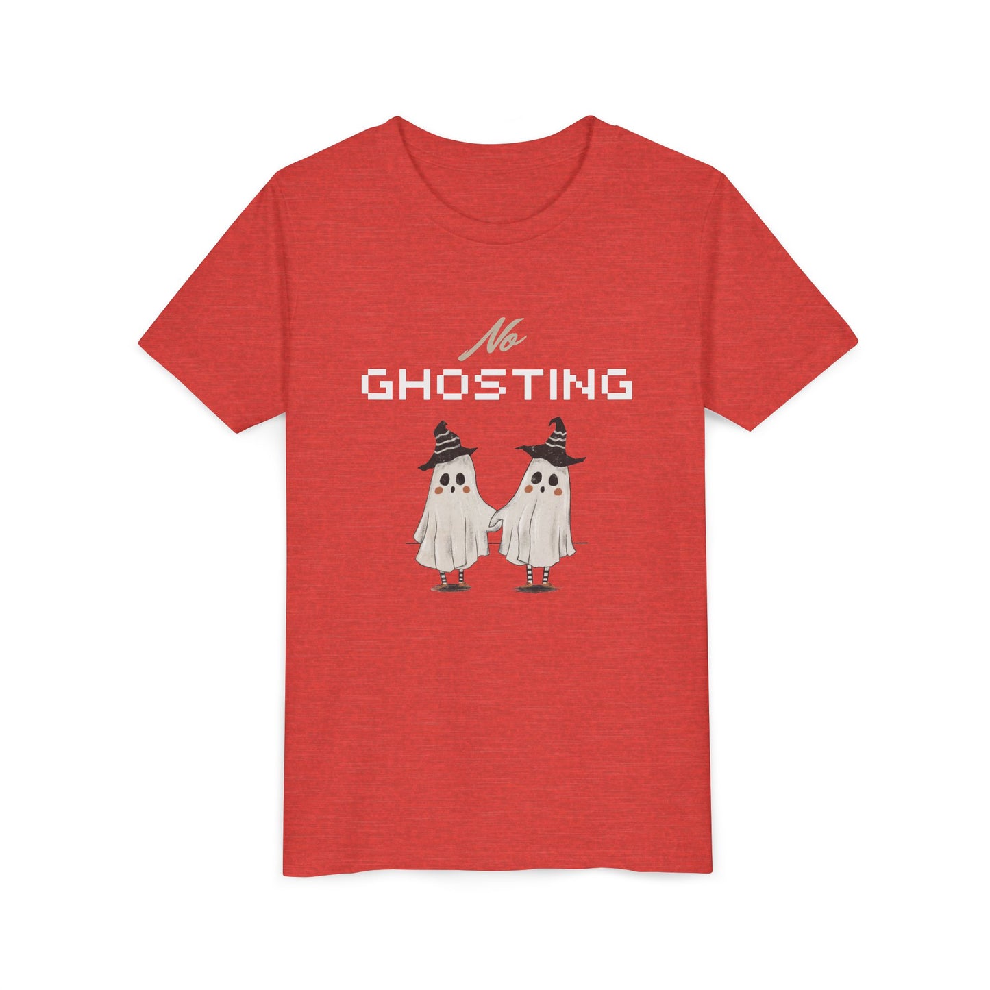 Youth Tee - "No Ghosting" Cute Ghost Kids Halloween T-Shirt