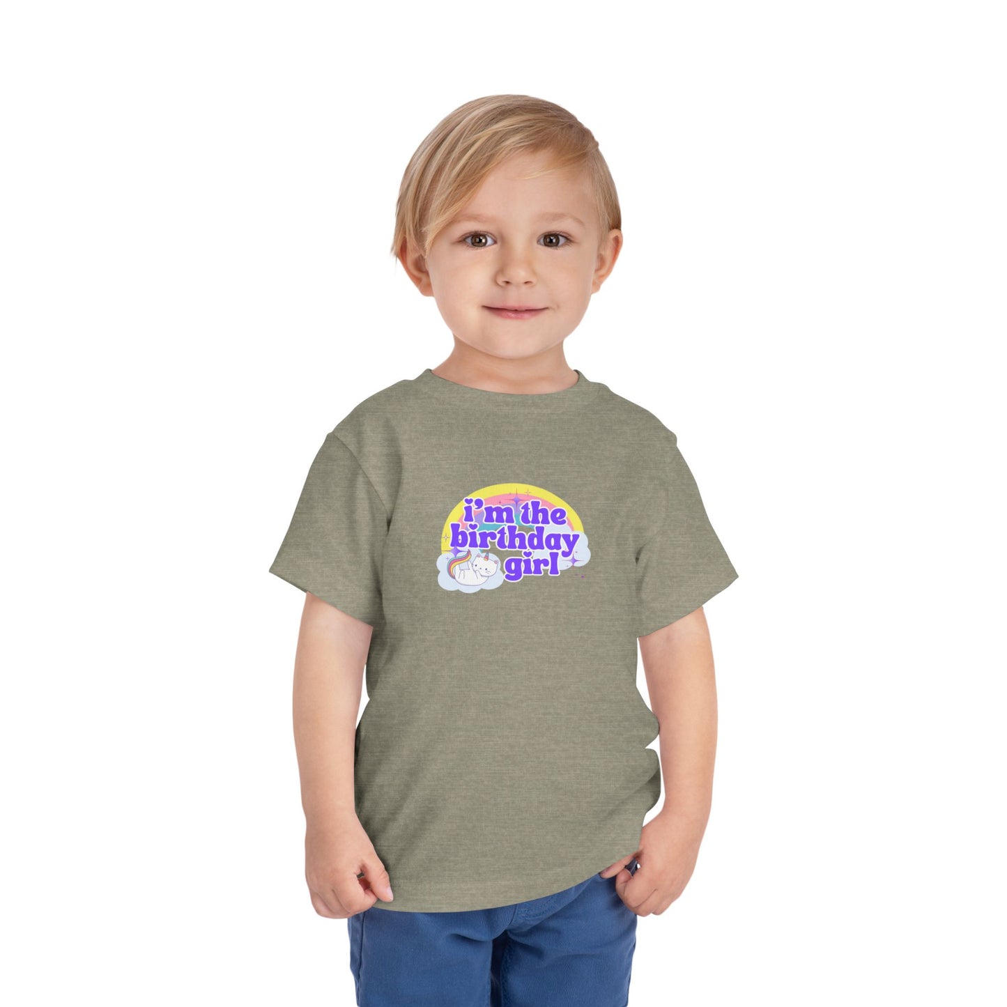 Birthday Girl Kids 2 to 5 years Tee — "I'm the Birthday Girl" Cat Unicorn Party Shirt