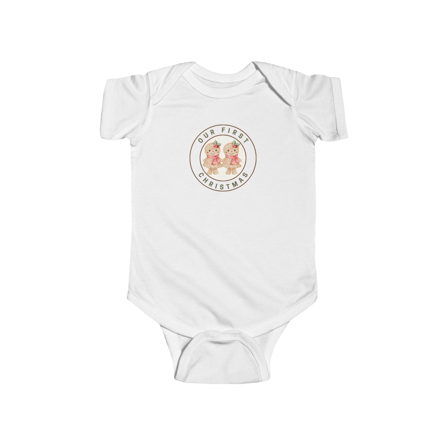 Twin girls- Our First Christmas Baby Bodysuit — Infant Holiday Onesie