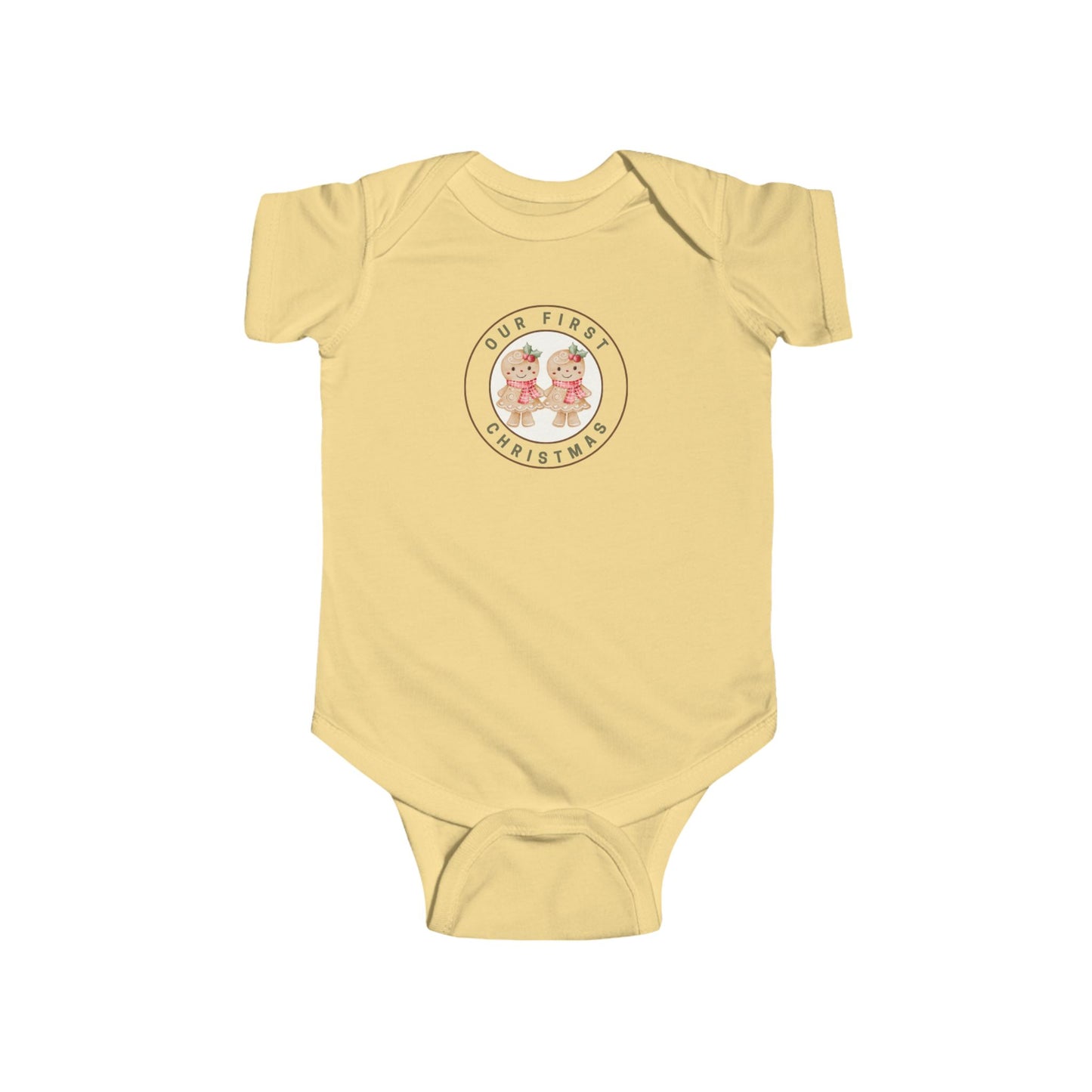 Twin girls- Our First Christmas Baby Bodysuit — Infant Holiday Onesie
