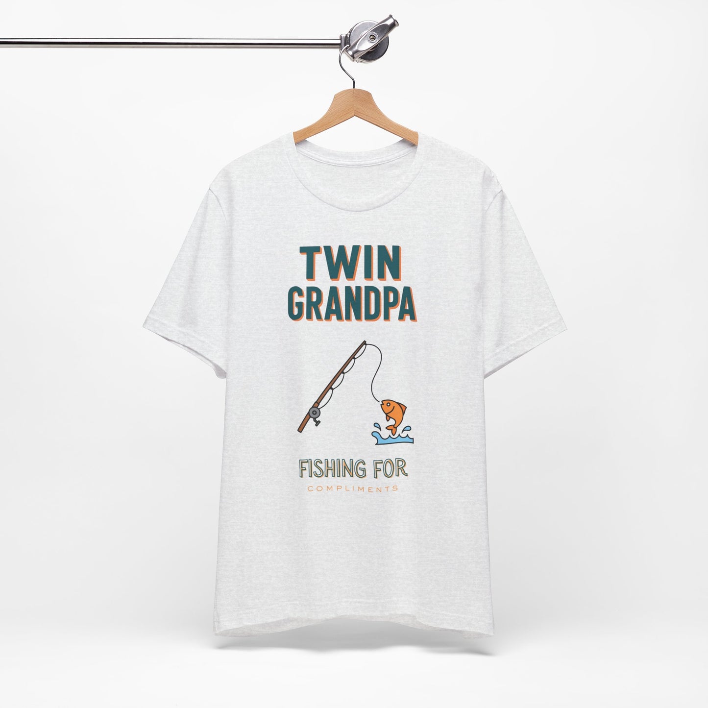 Twin Grandpa Fishing Tee — "Fishing For compliments" Grandfather Gift