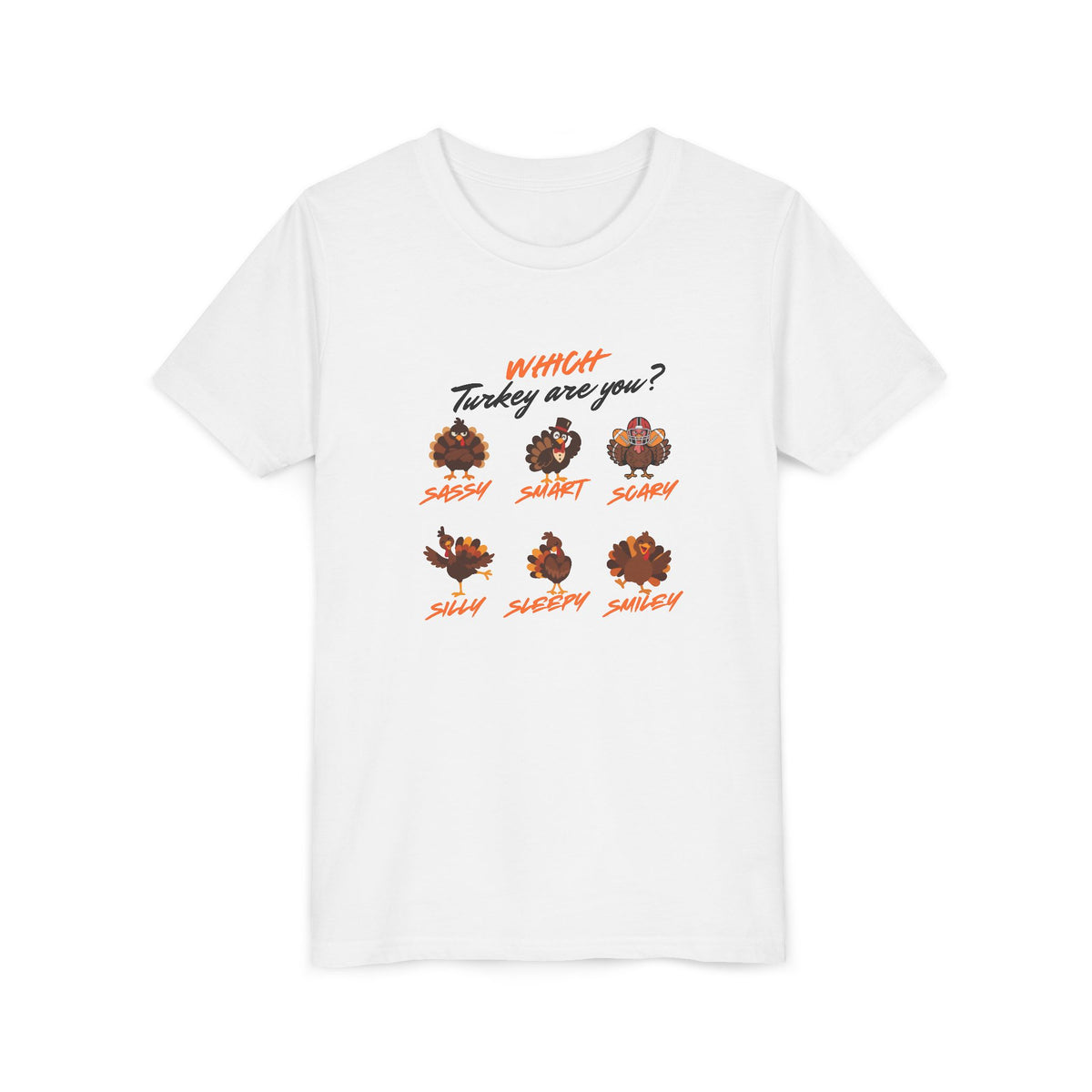 Which Turkey are you? Youth Thanksgiving Short Sleeve Shirt