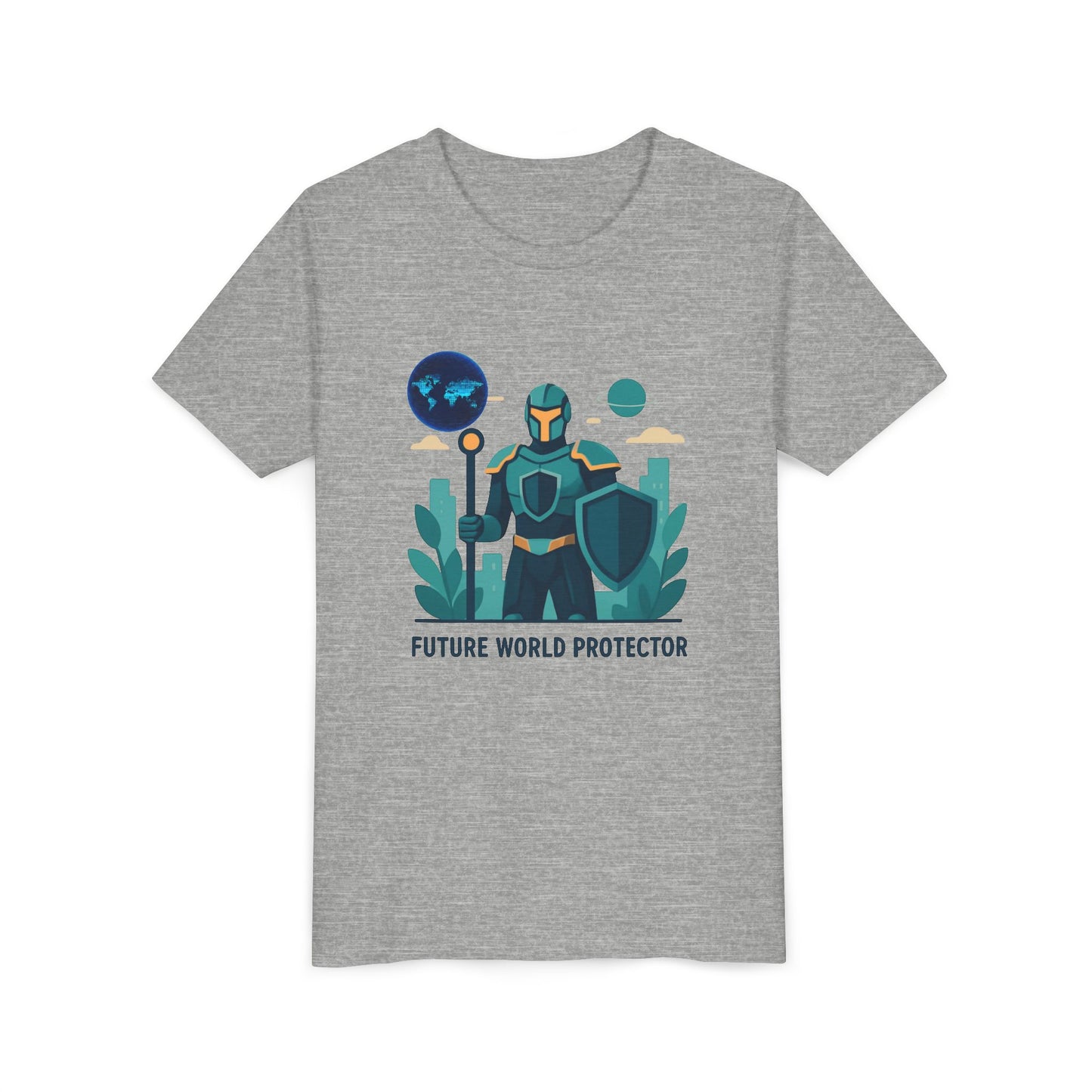 Youth Tee — "Future World Protector" Space Knight Graphic Shirt
