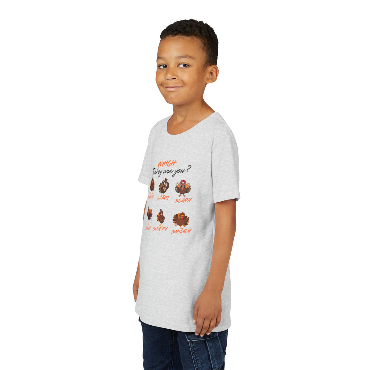 Which Turkey are you? Youth Thanksgiving Short Sleeve Shirt