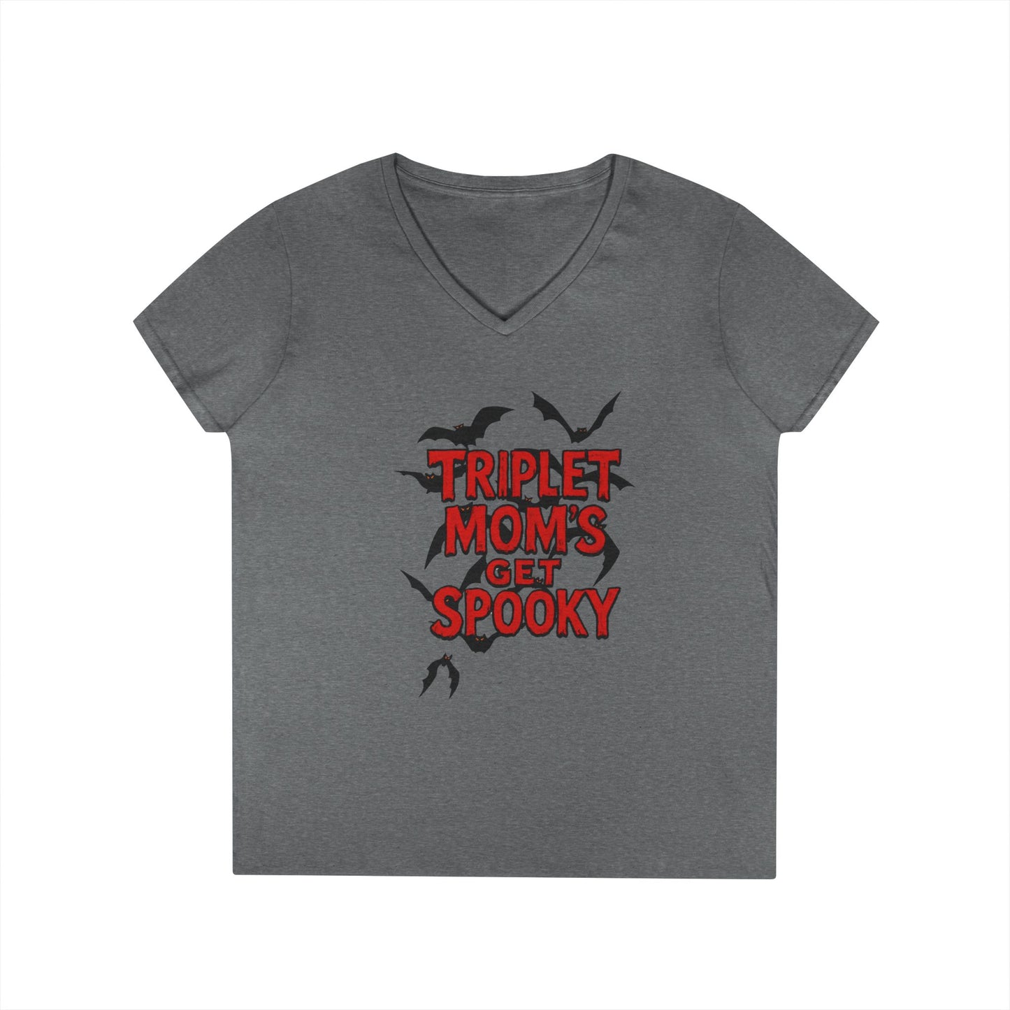 Triplet Moms Get Spooky V-Neck T-Shirt