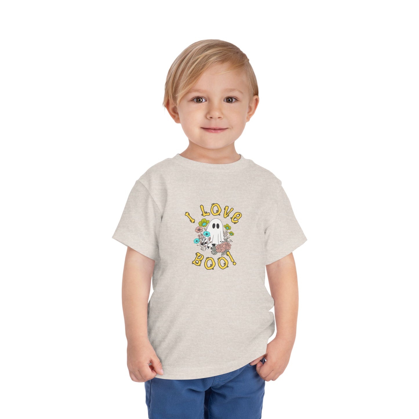 Adorable Toddler Halloween T-shirt - I Love Boo! Cute Ghost Design for Kids, Halloween Costume, Fall Celebration, Trick-or-Treat