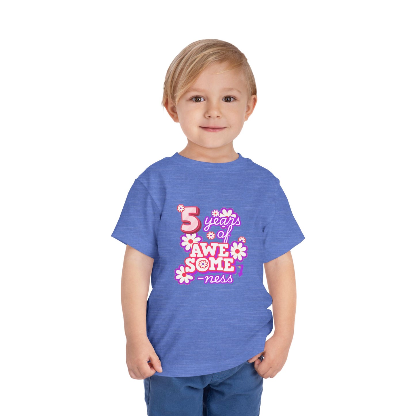 5th Birthday Tee — "5 Years of Awesomeness" Birthday Shirt (Girls)