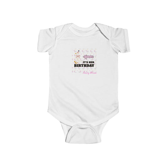 Twin Girls Bodysuit — "It's her Birthday" Sassy Goose Baby Onesie