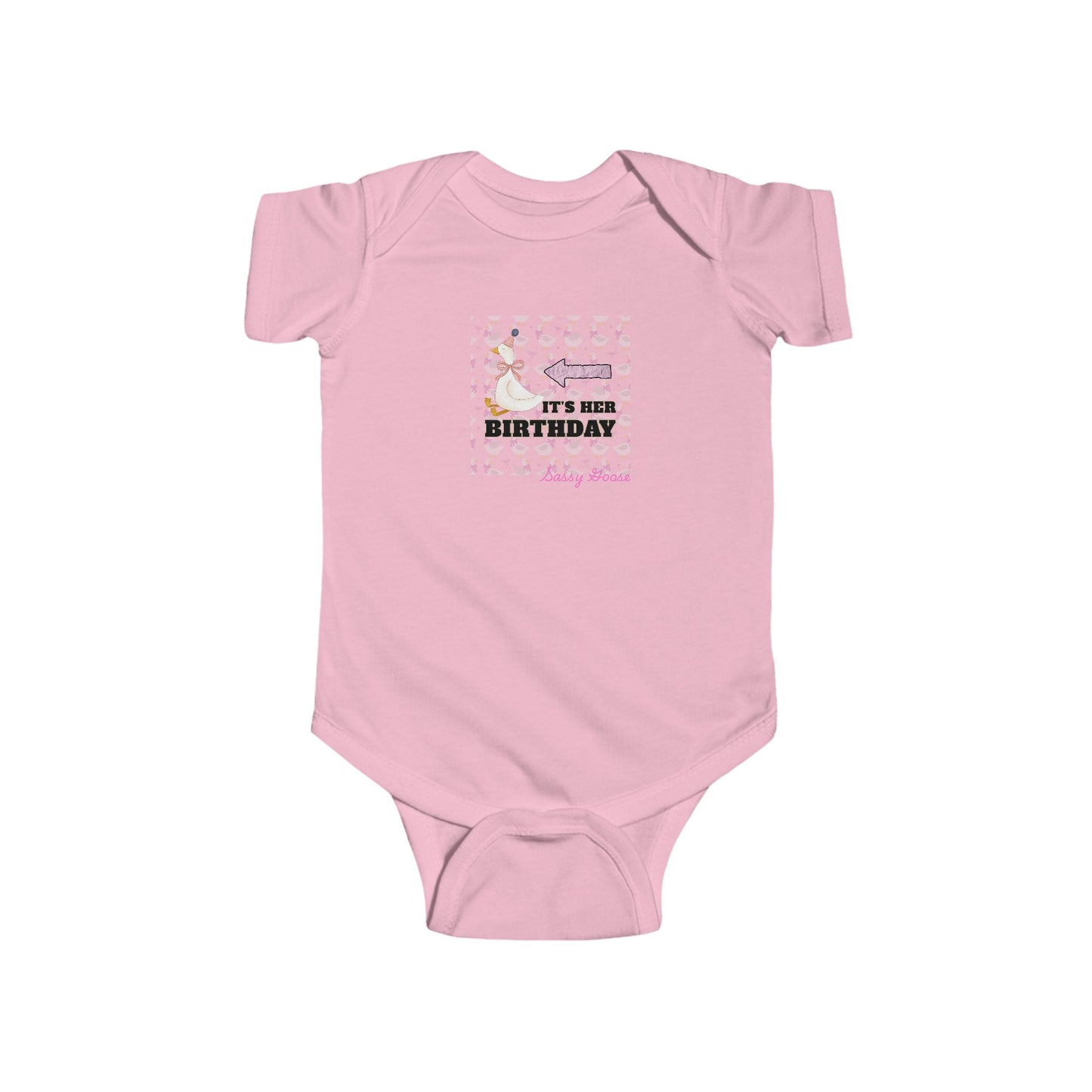 Twin Girls Bodysuit — "It's her Birthday" Sassy Goose Baby Onesie