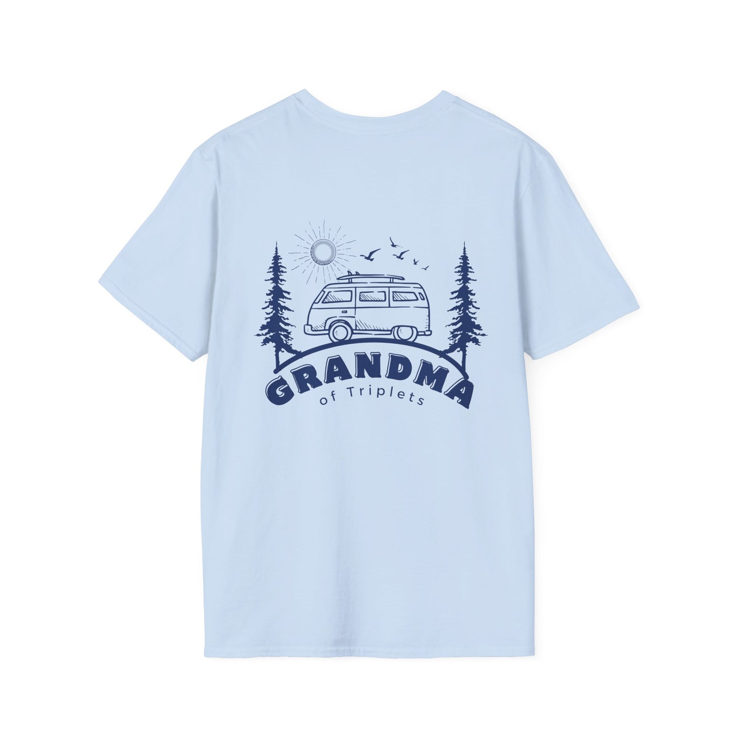 Grandma of Triplets - Camper Van Graphic-Front and Back Design