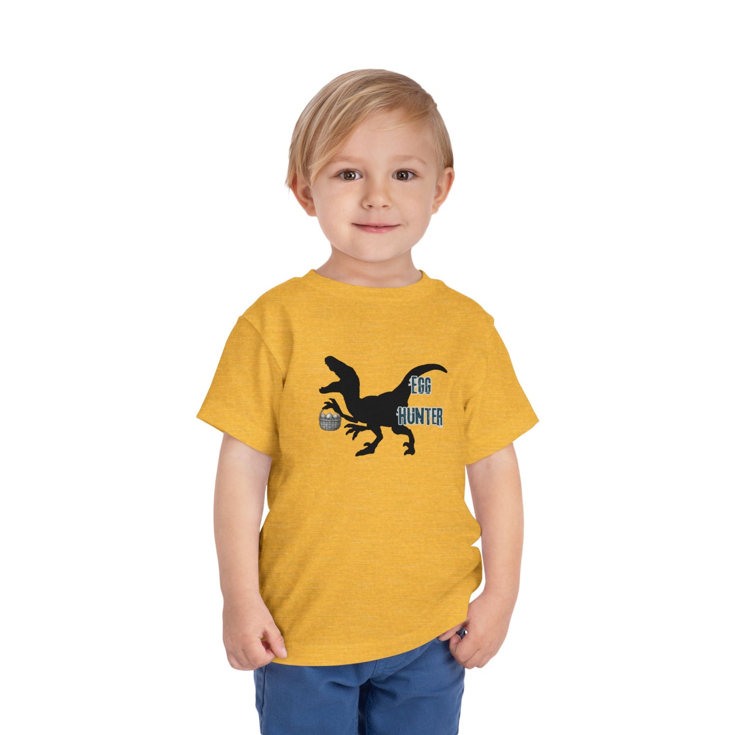 kids 2-5 years Tee — "Egg Hunter" Dinosaur Easter Shirt