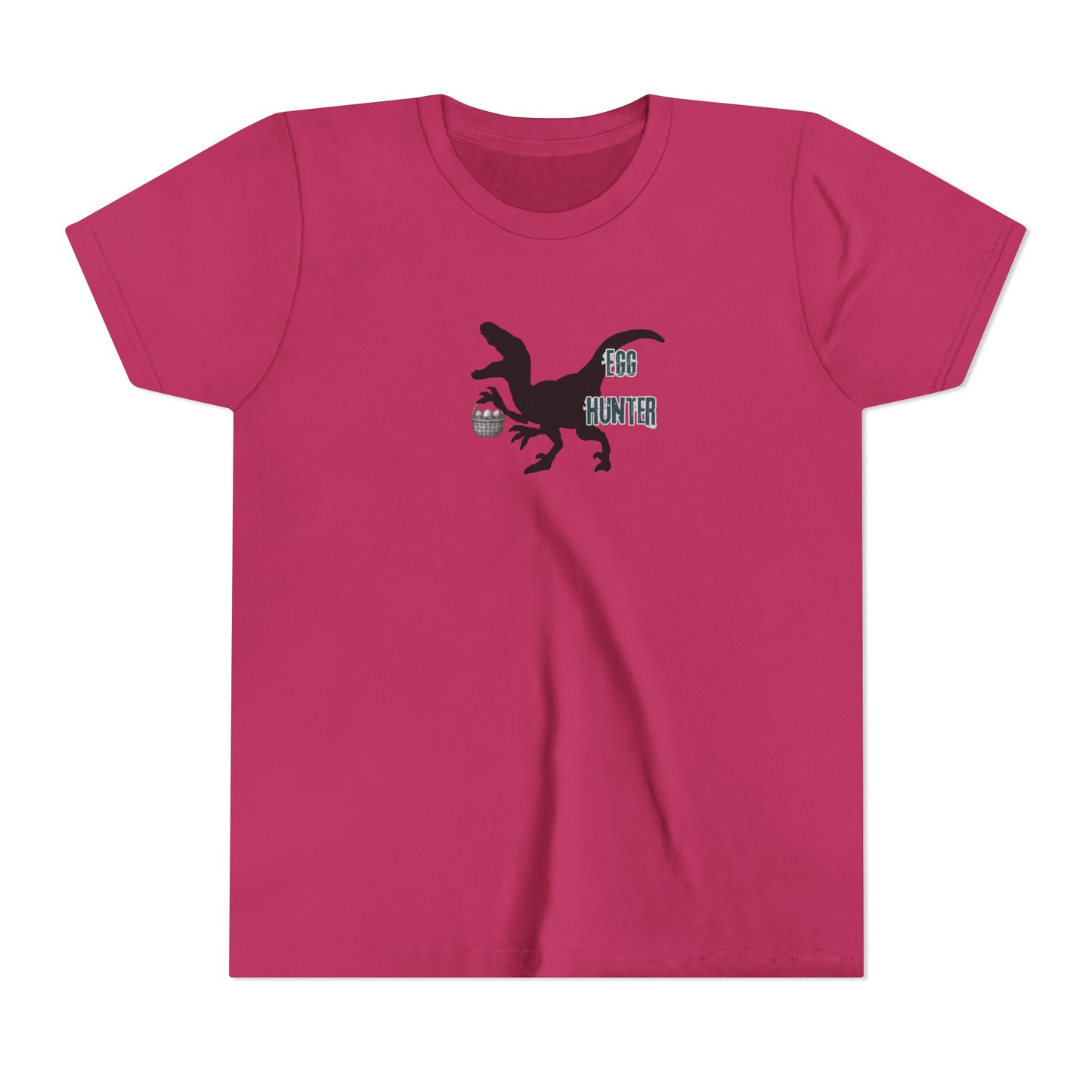 Kids T‑Shirt – 'Egg Hunter' Raptor Dinosaur Easter Tee
