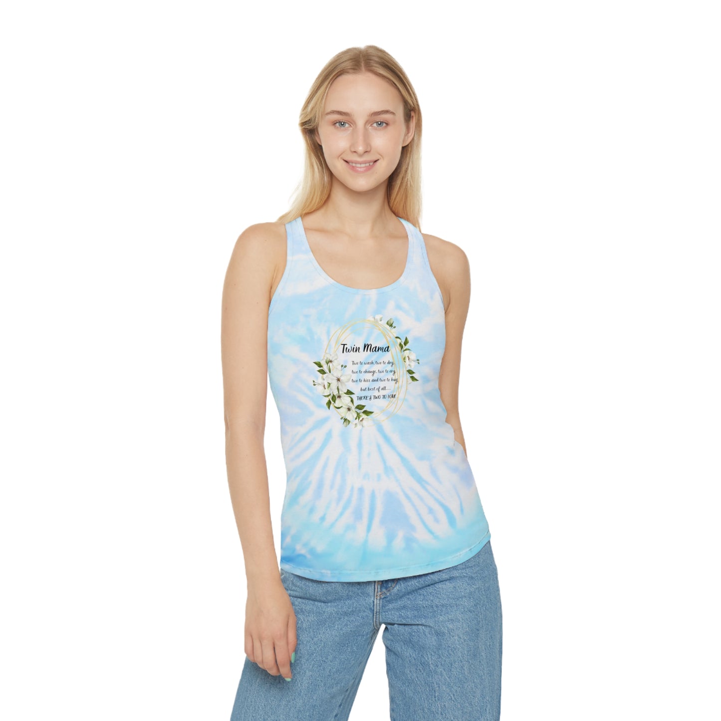 Tie Dye Racerback Tank Top - Perfect for Twin Moms, Summer Vibes
