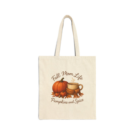 Fall Mom Cotton Canvas Tote Bag
